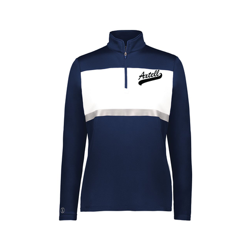 [222791.301.XS-LOGO1] Ladies Bold 1/4 Zip Pullover (Female Adult XS, Navy, Logo 1)