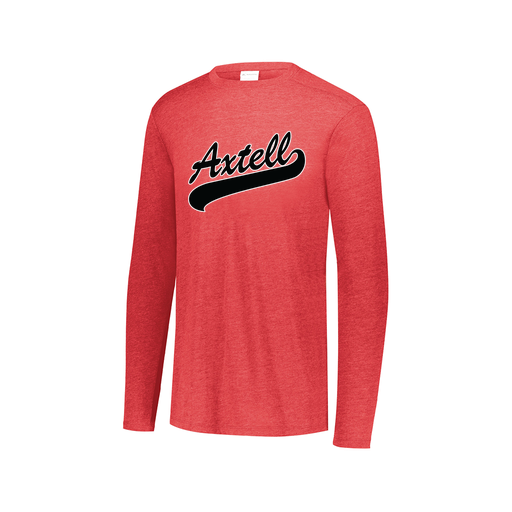 [3075.V96.XS-LOGO1] Decker Men's Tri-Blend T-Shirt - Long Sleeve (Adult XS, Red, Logo 1)