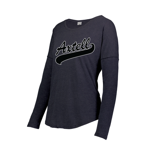 [FTLCUBNV-FAXS-LOGO1] Decker Women's Tri-Blend T-Shirt - Long Sleeve (Female Adult XS, Navy, Logo 1)